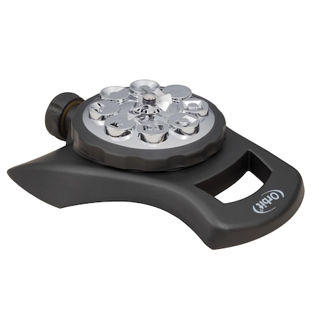 Orbit 962 sq. ft. Metal Non-tipping Base 8-Pattern Turret Stationary Sprinkler, Black 7015359